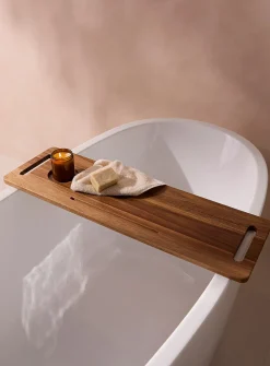 Acacia wood bath tray