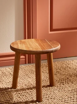 Acacia wood decorative stool