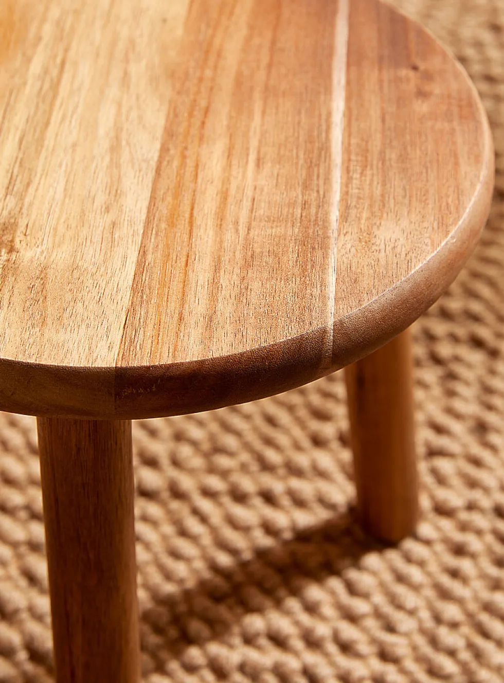 Acacia wood decorative stool