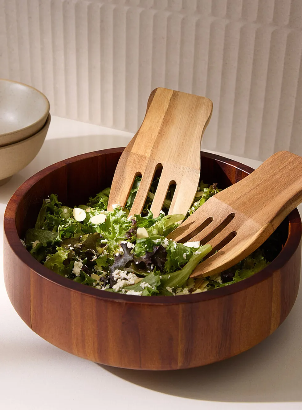 Acacia wood salad utensils