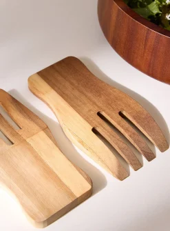 Acacia wood salad utensils