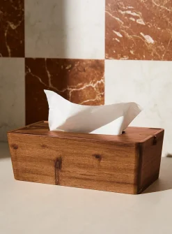 Acacia wood tissue box
