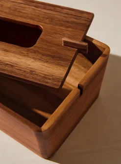 Acacia wood tissue box