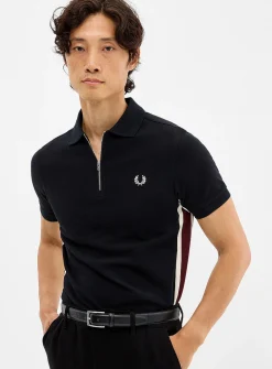 Accent band zipped polo