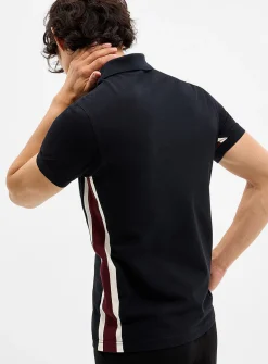 Accent band zipped polo