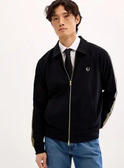 Accent band-appliqué track jacket