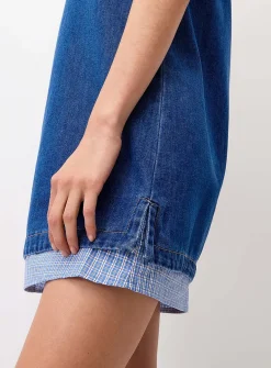 Accent checkers denim dress