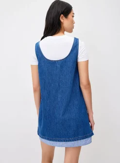 Accent checkers denim dress