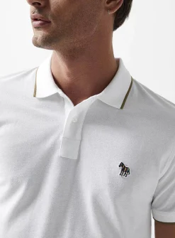 Accent edging piqué polo shirt
