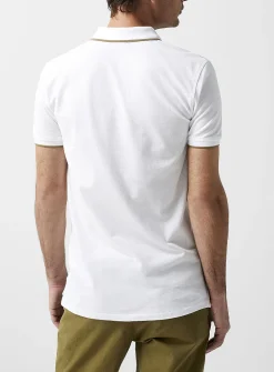 Accent edging piqué polo shirt