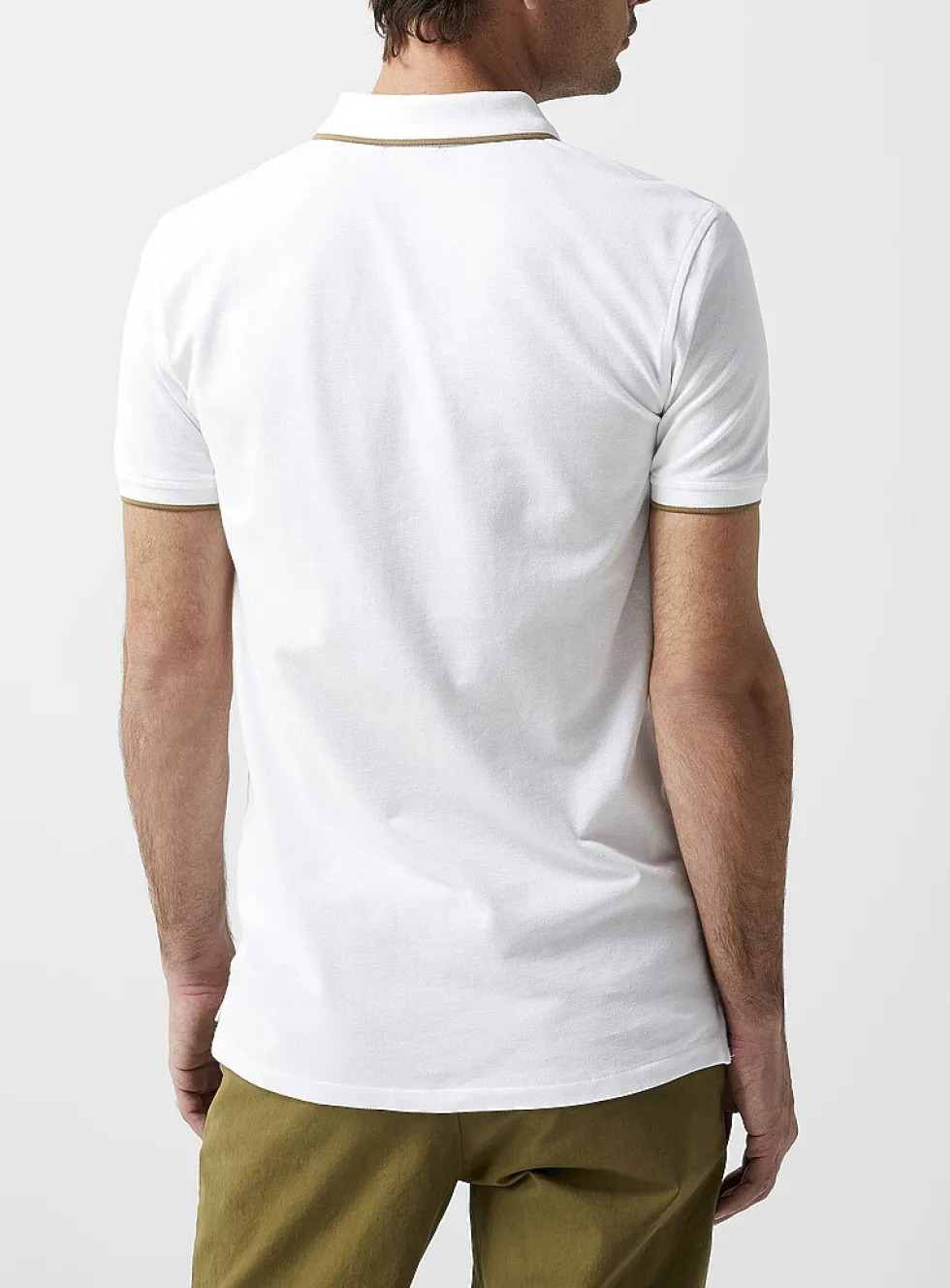 Accent edging piqué polo shirt