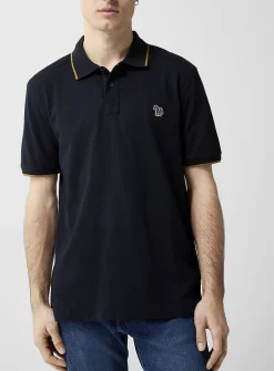 Accent edging piqué polo shirt