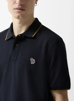 Accent edging piqué polo shirt