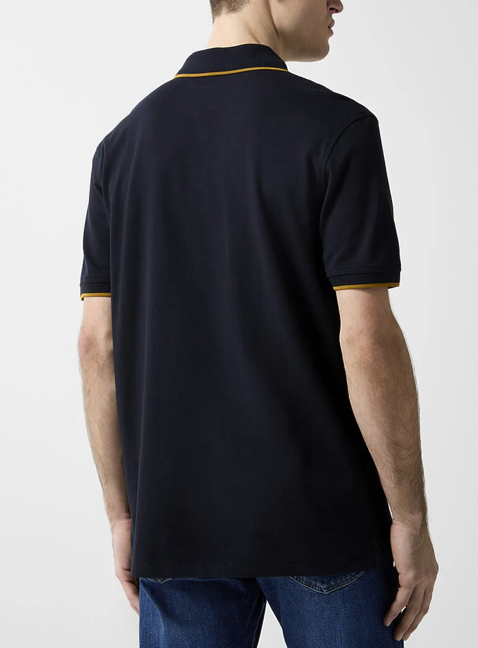 Accent edging piqué polo shirt