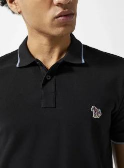 Accent edging piqué polo shirt