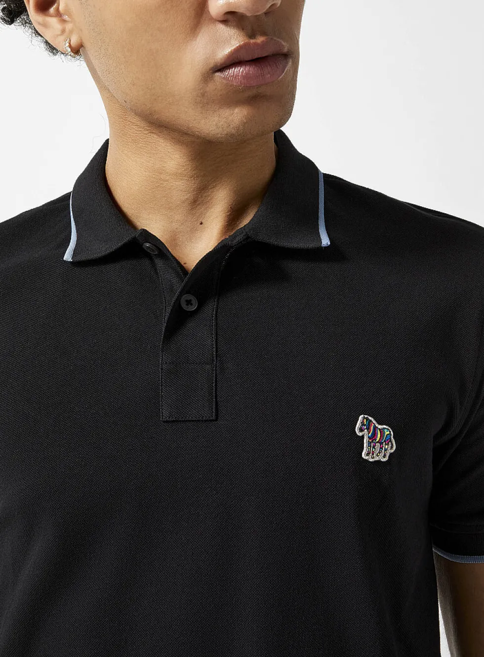 Accent edging piqué polo shirt