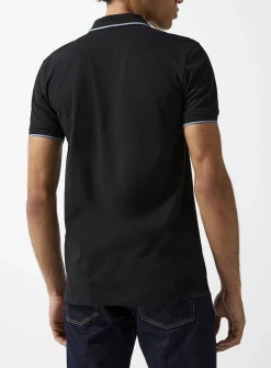 Accent edging piqué polo shirt