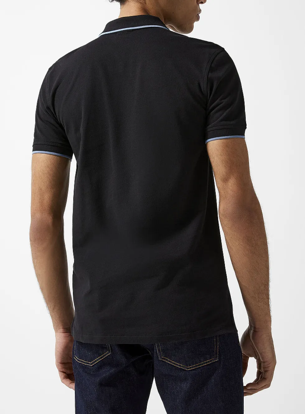Accent edging piqué polo shirt