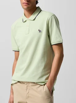Accent edging piqué polo shirt