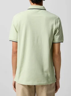 Accent edging piqué polo shirt