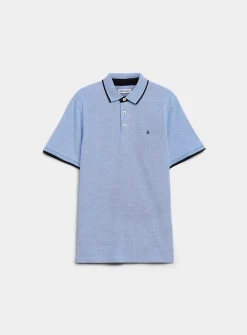 Accent edging piqué polo shirt