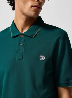 Accent edging piqué polo shirt