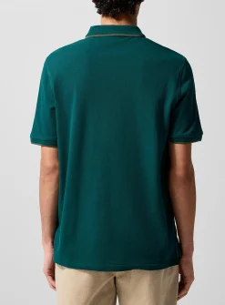 Accent edging piqué polo shirt