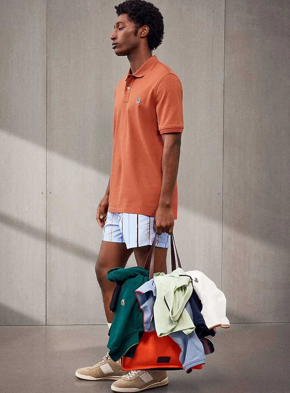 Accent edging piqué polo shirt