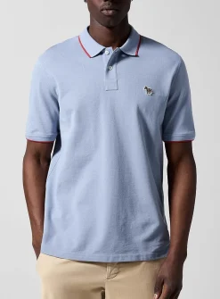 Accent edging piqué polo shirt