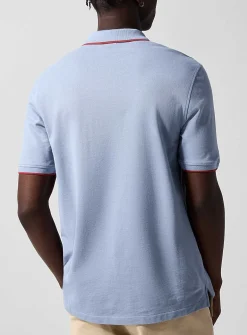 Accent edging piqué polo shirt