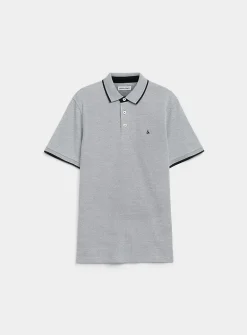 Accent edging piqué polo shirt