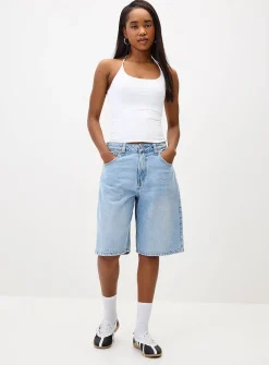 Accent stitching jort
