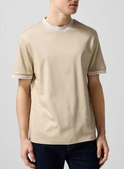 Accent trim mercerized cotton T-shirt