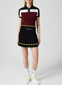 Accordion pleating tennis miniskirt