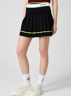 Accordion pleating tennis miniskirt