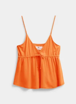 Adjustable tie-front babydoll cami