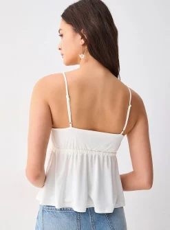 Adjustable tie-front babydoll cami