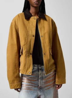 Adjustable waist fabric jacket