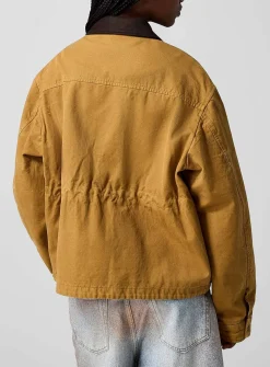Adjustable waist fabric jacket