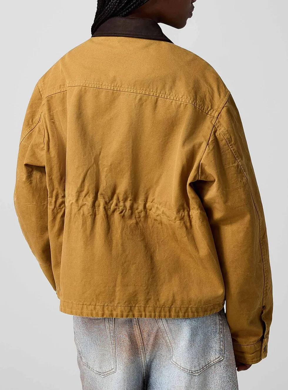 Adjustable waist fabric jacket