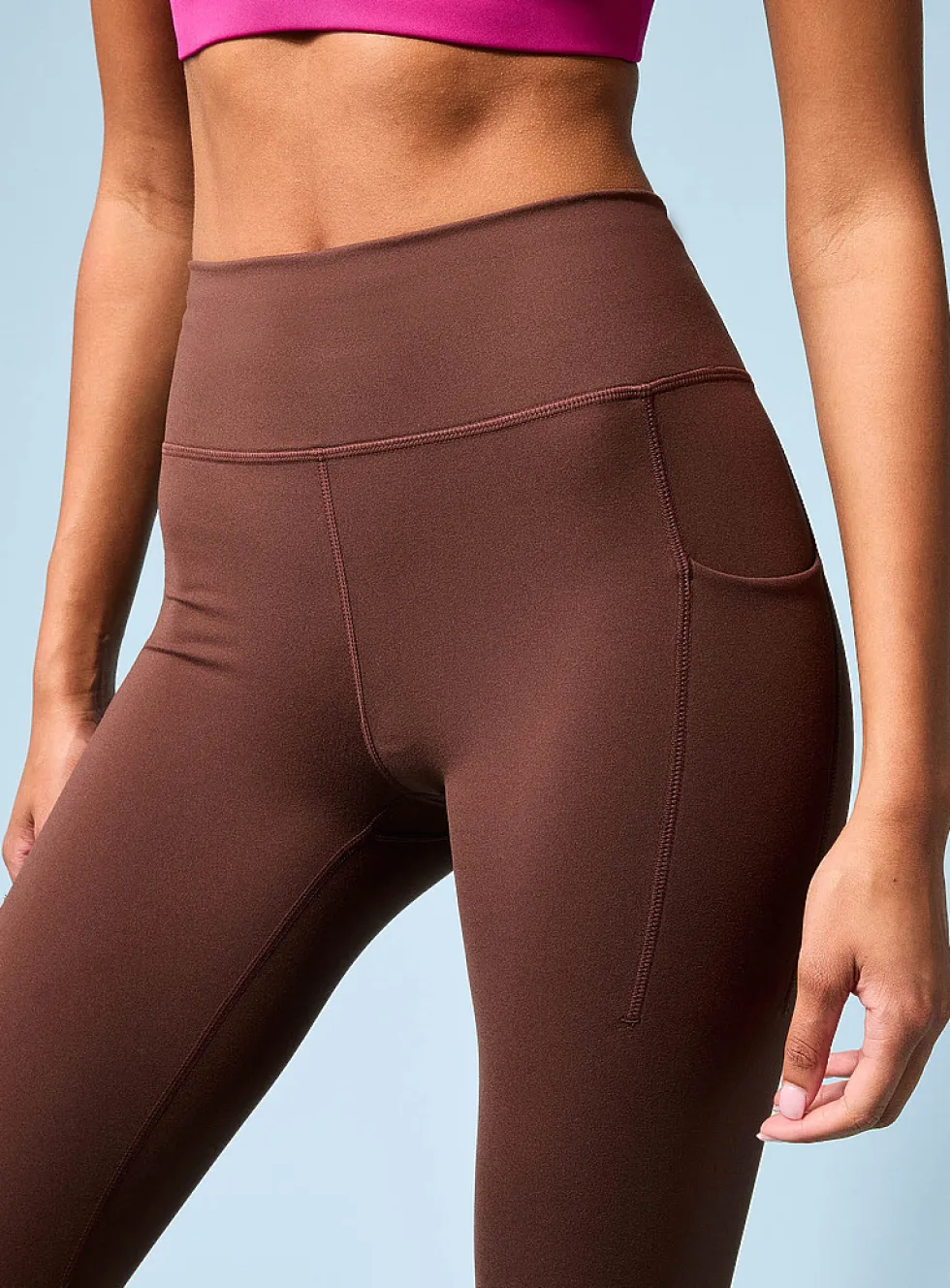 Adjustable-waist pocket velvety legging