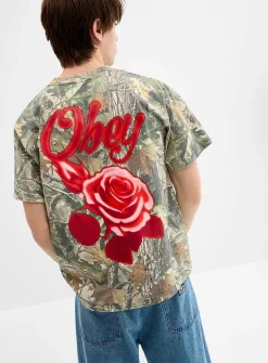 Airbrushed rose camo T-shirt