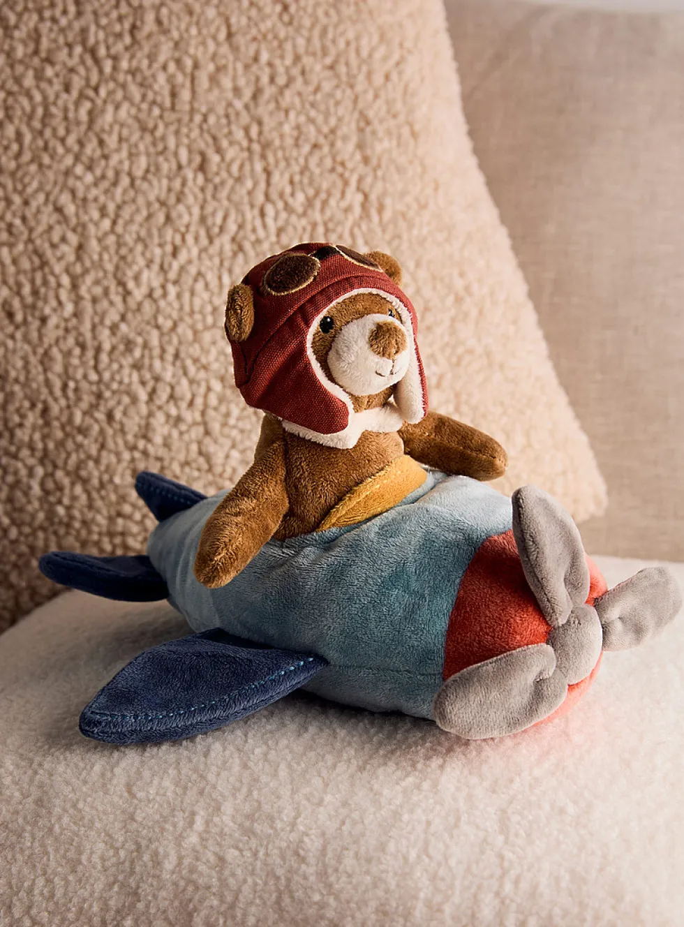 Airplane pilot teddy bear plush