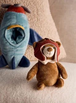 Airplane pilot teddy bear plush