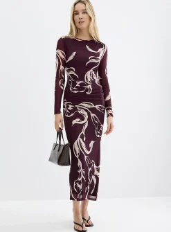 Alannah abstract floral mesh dress