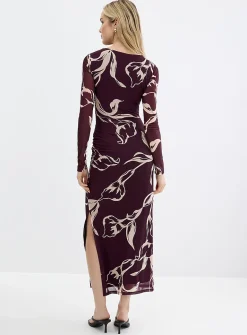 Alannah abstract floral mesh dress