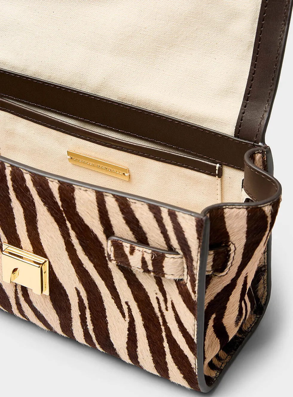 Alexei zebra pony hair leather evening bag