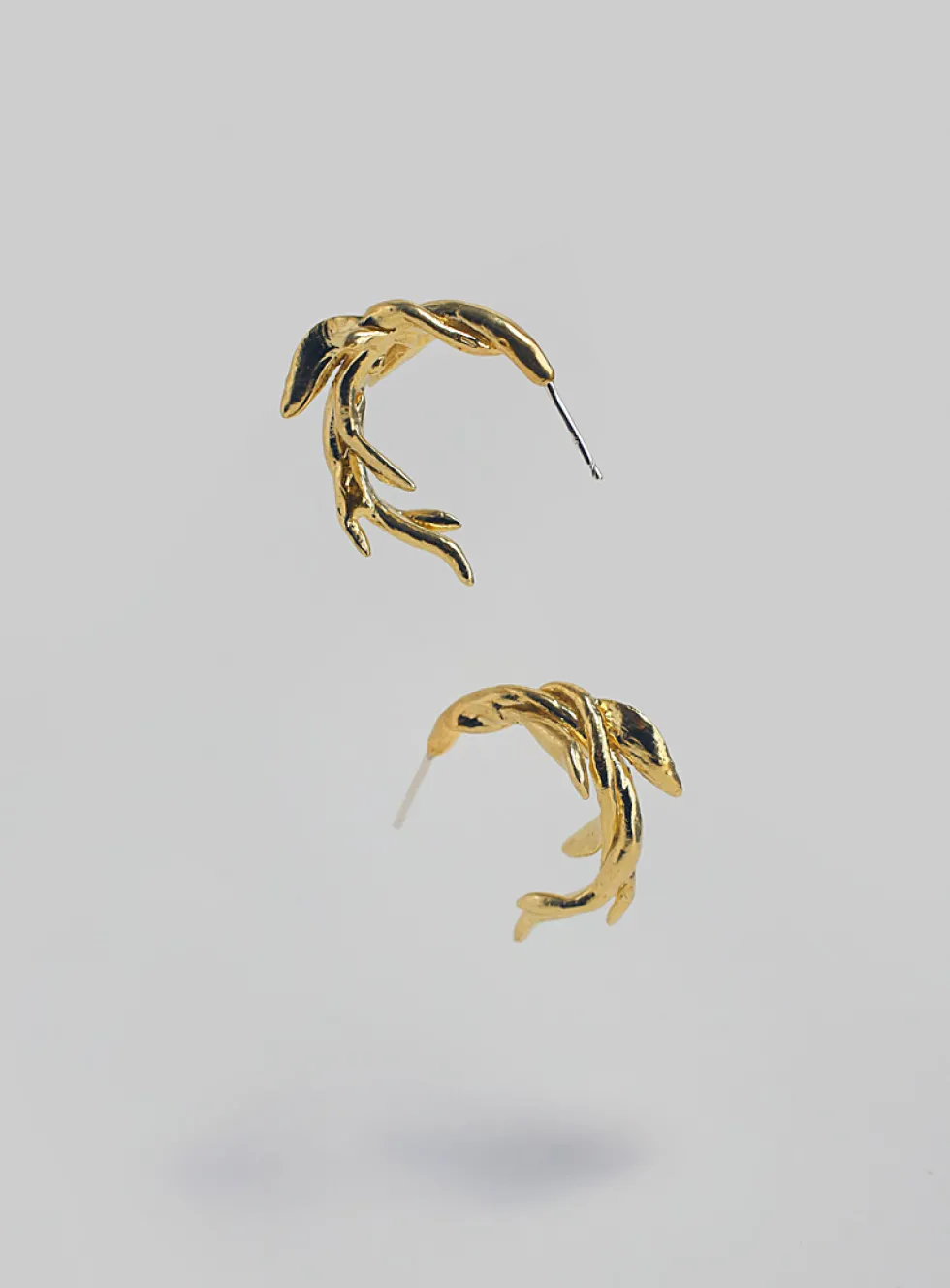 Algae Twist brass earrings