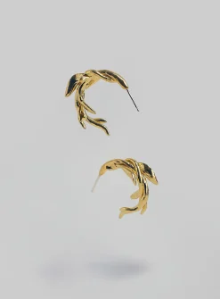 Algae Twist brass earrings