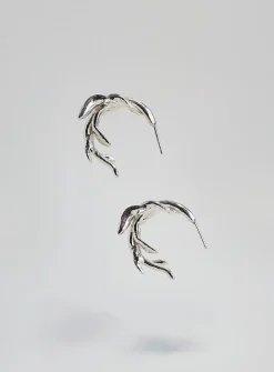 Algae Twist sterling silver earrings